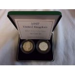 Great Britain 1997-50 Pence – silver proof two-coin set, Royal Mint box and certificate (2)