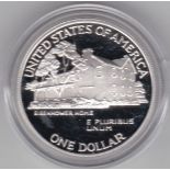 USA 1990 – Eisenhower- Centennial Dollar, BUNC, with certificate