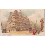 Postcards-London Hotel-The Hotel metrople-1907 used fine chromo postcard with activity – a beautiful