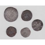 Elizabeth I and Edward-range of hammered coinage VG/NF (5)
