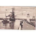 Postcards-Little Hampton-Pier and Harbour schooner in tow by steamer tug