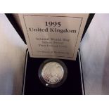 Great Britain 1995-Two Pounds-Second World War 50th Anniversary silver proof Royal Mint box and