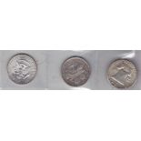 USA 1893 Half Dollar- .900 Columbian Exposition, 1962 Franklin. 1964 Kennedy EF (3)