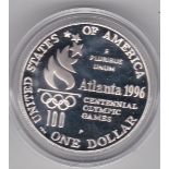 USA 1996 – Atlanta Olympic Tennis Dollar – BUNC, with certificate