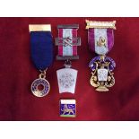 Free Mason Medals (3) including: A Vaudeville Lodge M.M.M. Founder 1924 medal and two others.