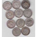 Sixpence 1914 to 1929-N. Fine, to very fine (11)