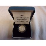 Great Britain 1991-Nothern Ireland One Pound Silver Proof, Royal Mint Case + certificate