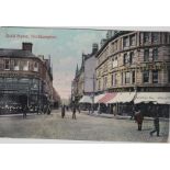 Postcards-Northampton-Gold Street-colour view activity, used Kempston 1911 large Shelton date stamp