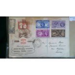 First Day Covers 1949-Great Britain UPU set on PTS illustrated First Day cover, some top opening