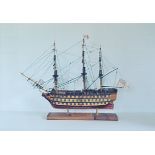 Ship-HMS Victory-Model Sailing Ship-Limited Edition, original wood from HMS Victory, serial No.747
