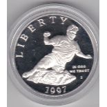 USA 1997 – Jackie Robinson Commemorative- silver dollar, BUNC, with certificate