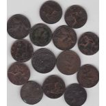 Farthings – small collection with 1824(2) 1822,1826 and Victoria (6), Edward VII A fine to VF (15)