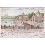 Postcards-1900 Exposition Unvierselle, Hold to Light French postcard, Rive Droite De La Seine used