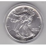 USA 1993 Eagle Dollar – Silver, BUNC, with certificate