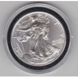 USA 1997 Silver Eagle Dollar - .999, KM 273, Walking Liberty, UNC, with certificate