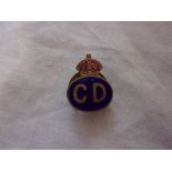 British WWII Civil Defence Officers Lapel Badge (Brass and enamel), crab back fitting. Scarce