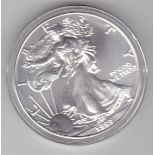 USA 1999 Eagle Dollar - .999 silver proof, KM 273, Walking Liberty, BUNC, with certificate