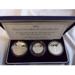 Great Britain 1994-50th Anniversary D-Day three coins set, Royal Mint case and certificates,