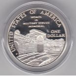 USA 1994 – Women in Military Service for America Memorial – silver proof dollar, with certificate