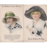Postcards-Glamour/Millinery-Three beautiful postcards glamorous ladies with stunning hats-by