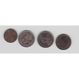 Victoria 1839-Quarter Farthing (Scarce) 1881 Third Farthing, 1887 Jubilee 6d (2) GV to EF (4)