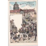 Postcards-1897-107 Regiment Pleissenburg comic Military postcard, used w/d back, pub Bruno