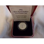 Great Britain 1994-Two Pounds-Bank of England Tercentenary silver Pied Fort-Royal Mint box and