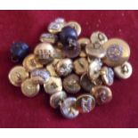 British Military Buttons (30 Small) including: Manchester Regt, Gloucestershire, Highland Light