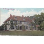 Postcards-Norfolk-Mulbarton rectory-colour view, used 1911 Mulbarton Thimble cancel