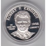 USA 1998 – Robert F. Kennedy – Commemoration silver dollar – BUNC, with certificate