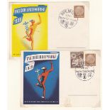 Germany 1939 Stamp Day Michel P239/01 & P239/02 used; Cologne Carnival Michel P276 & P277 unused;