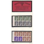 Germany 1941 definitives SG769a & 770a u/m booklet panes; SG771a & 773a u/m booklet panes; SG778a