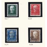 Germany 1927 Welfare Fund 80th Birthday President Hindenburg SG417 u/m, SG418-420 used; Michel