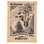 Germany 1939 The Phony War Illustrated Christmas greetings card to Nuremberg by a member telecomms