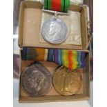 WW1 PAIR; A War and Defence Medal to 61262 Corporal F L Slowman, Royal Fusiliers, with original box,