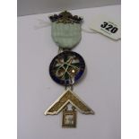 MASONIC JEWEL, silver and enamel Masonic medal, "The Elgin Manor Lodge"