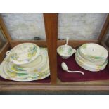 ART DECO assorted Woods Art Deco dinner ware, "Pastel pattern"