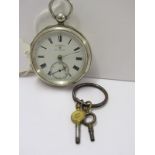 SILVER CASED GENTLEMAN'S POCKET WATCH, W Salmon of St Columb