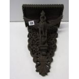 EASTERN CARVING, a Burmese design carved eagle and cobra support bracket shelf