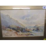 H.R. STEVENSON, signed water colour dated 1884 "Coastal Scene" 10" x 16"