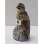ORIENTAL CERAMICS, early Chinese export figure of a hawk on rocky outcrop (beak crudely restored,