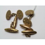 TWO PAIRS OF 9ct GOLD CUFFLINKS; Totalling 14.6 grms