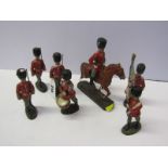 MILITARY TOYS, collection of 7 Elastolin Soldiers, including 1 mounted (requires restoration)