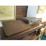 LUGGAGE, vintage leather suitcase and Clerk's writing slope