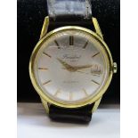 18ct YELLOW GOLD GENTLEMAN'S PRESIDENT WRIST WATCH, 25 jewel automatic ETA2472 movement, set in 18ct