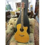 TURNER PRO-SERIES ELECTRO-ACOUSTIC GUITAR, no 74-CE, in fitted case, lacking electrics, some surface