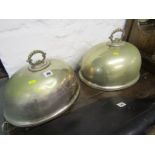 2 GRADUATED SILVER PLATED MEAT DOMES