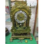 ELKINGTON BRACKET CLOCK, a fine 19th Century ornate brass cased bracket clock on matching stand by