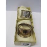 SILVER NAPKIN RINGS, 2 silver napkin rings, Birmingham HM , 1954 & 1957