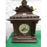 VICTORIAN BRACKET CLOCK, a Continental architectural cased bracket clock with coiled bar strike